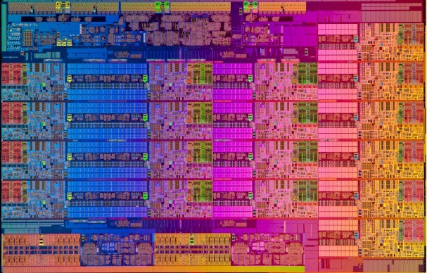 Photo of Intel CPU die shot